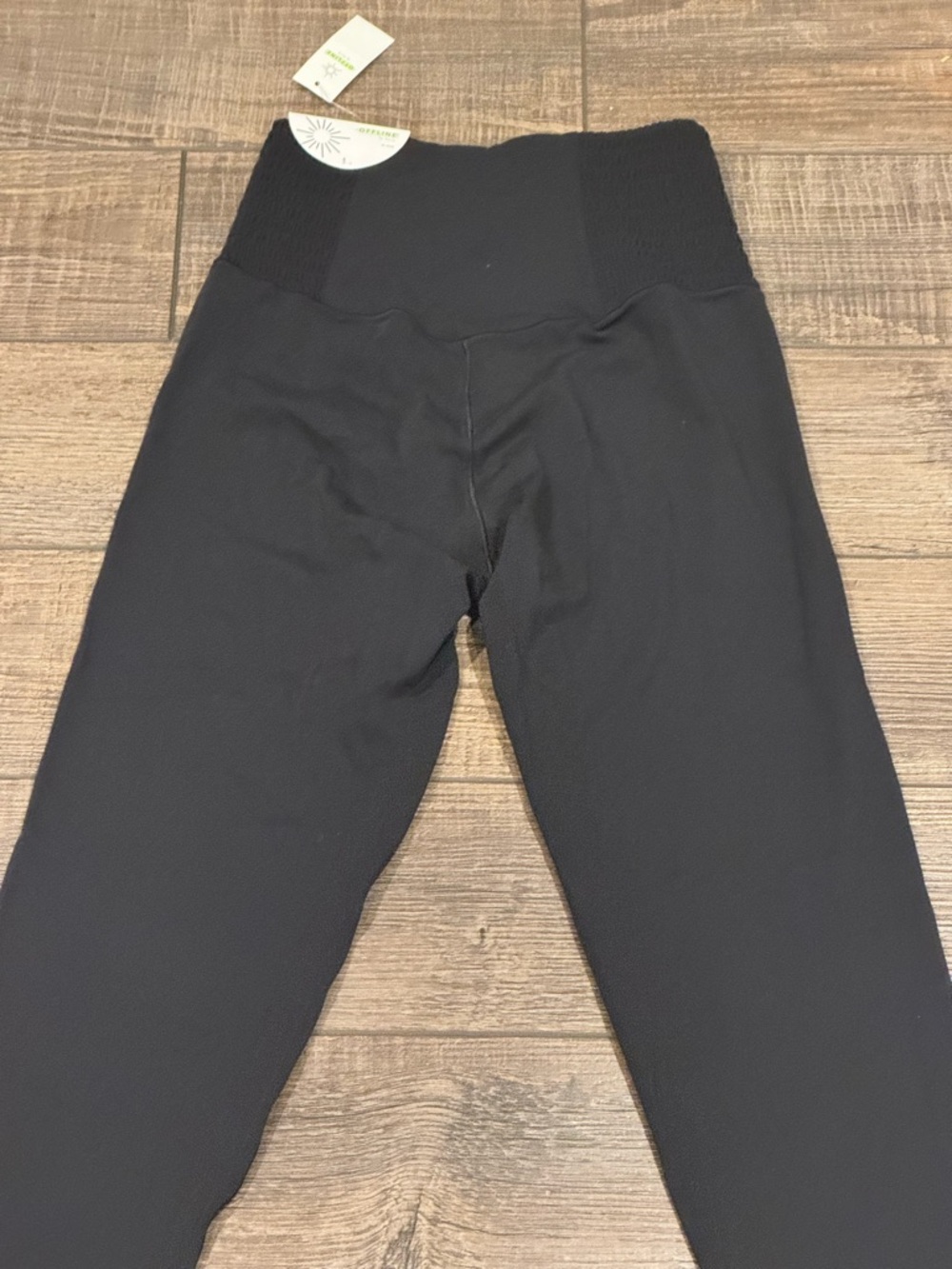 NEW Offline by Aerie Womens Real Me 7/8 Hi-Rise Leggings Black NWT Small Smocked - Picture 6 of 11